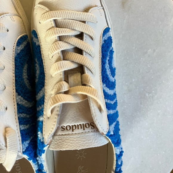 SOLUDOS | Ibiza Psychedelic Spiral Summer Sneakers in Marine Blue | Size US 9 - Picture 2 of 13